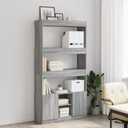 Highboard grå sonoma 92x33x180 cm konstruert tre