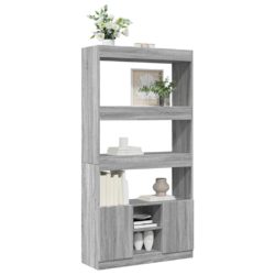 Highboard grå sonoma 92x33x180 cm konstruert tre