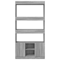 Highboard grå sonoma 92x33x180 cm konstruert tre