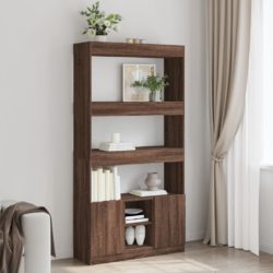 Highboard brun eik 92x33x180 cm konstruert tre