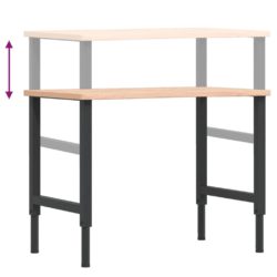 Arbeidsbenk 100x(55-60)x(71,5-98) cm heltre bøk