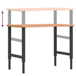 Arbeidsbenk 100x(55-60)x(71,5-98) cm heltre bøk