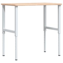 Arbeidsbenk 100x60x(71,5-98) cm heltre eik rektangulær