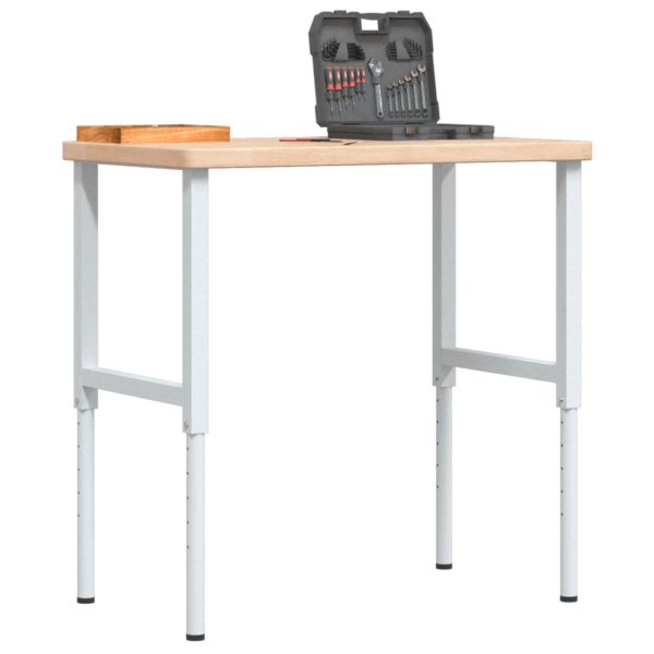 Arbeidsbenk 100x60x(73-99,5) cm heltre eik rektangulær