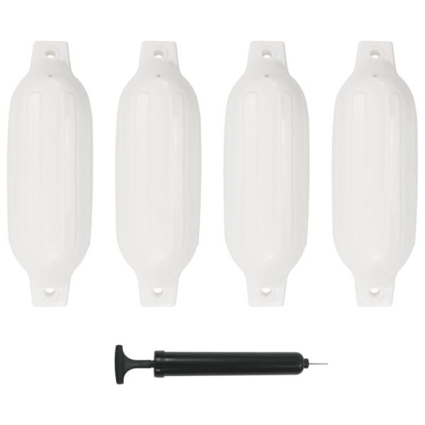 Båtfender 4 stk hvit 41×11,5 cm PVC
