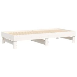 Uttrekkbar dagseng hvit 2x(75×190) cm heltre furu