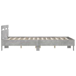 Sengeramme med hodegavl betonggrå 140×200 cm konstruert tre