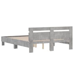Sengeramme med hodegavl betonggrå 140×200 cm konstruert tre